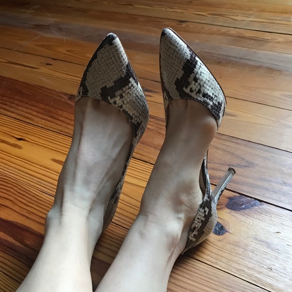 Nine West Beige Black Neutral Snakeskin Stiletto Heels, EUC, 8 - Picture 9 of 12
